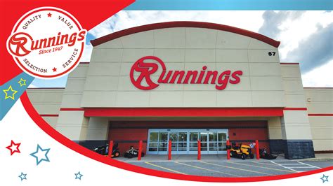 Runnings stores near me - About Runnings; Store Locator; Careers; Store Login; Offers & Events. The Run Down - Runnings Blog; Community Support; Store Events; Runnings News; Rebate Offers; Stay Connected. Sign Up For Runnings Emails ... Your Shopping List